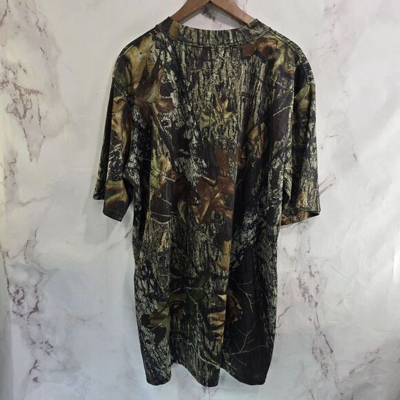 Mossy Oak Shirt Mens 2XL Camo Break Up Short Sleeve Whicking Poly Maple Woodland - Picture 4 of 9